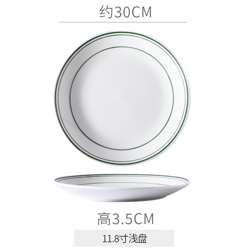 Minimalist pure white ceramic bowl, plate, and dish set - premium dinnerware for restaurants, hotels, and home use - ideal for desserts, steaks, and entrees