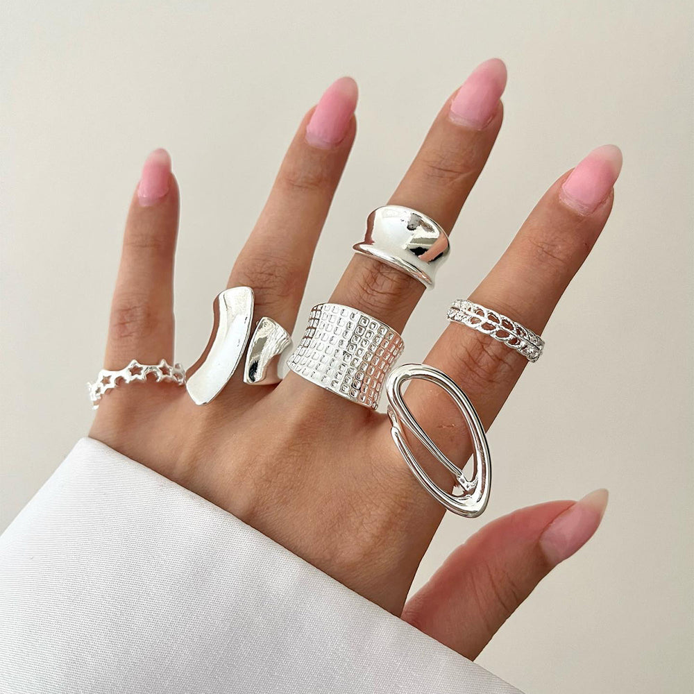 ring set wholesale women's jewelry niche design accessible luxuryclassy glossy hand jewelry ring stylish accessories