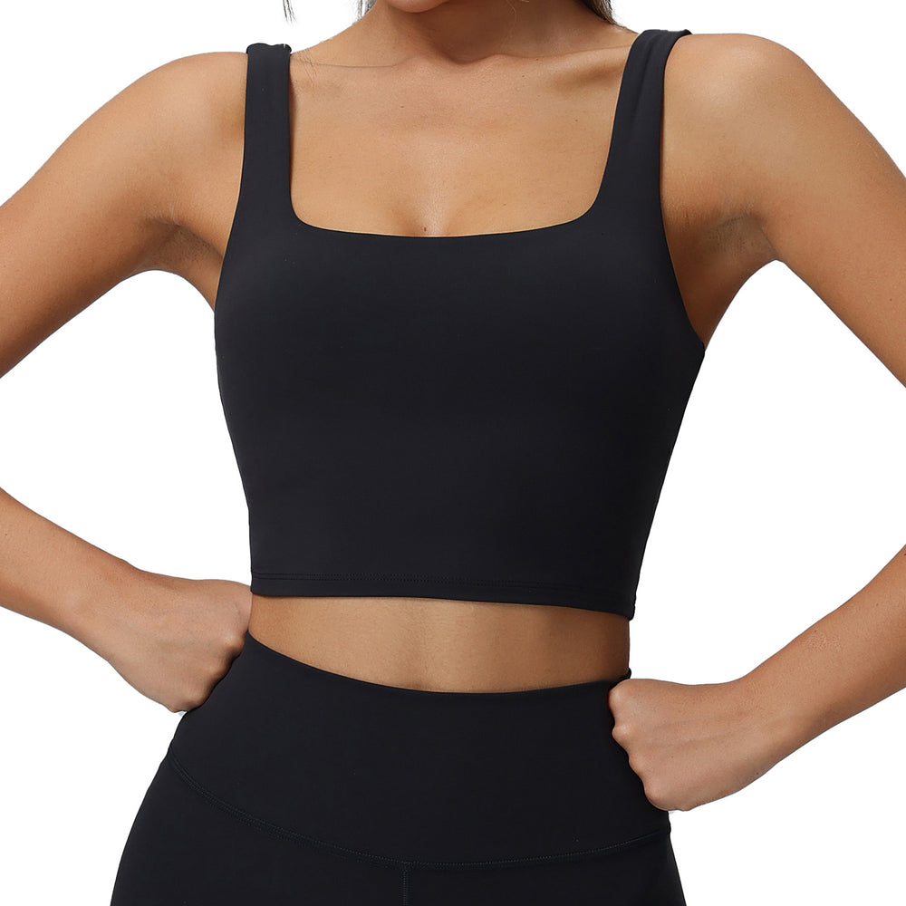 Lycra high-end sports bra, lulu style, high-impact sports tank top, women's fitness shockproof barely-there yoga bra