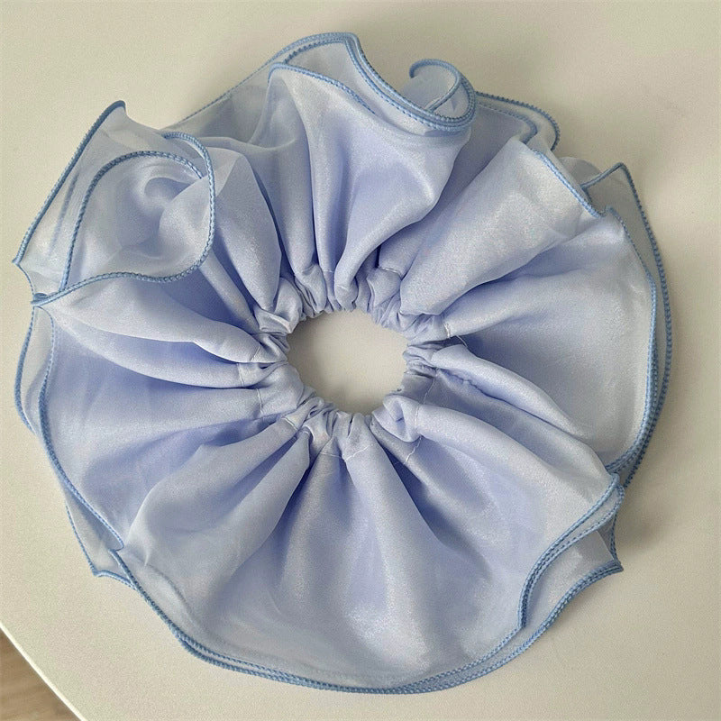 Korean pure color lace hair tie large intestine ring korean style low ponytail hair tie rubber band headband atmospheric head flower headband
