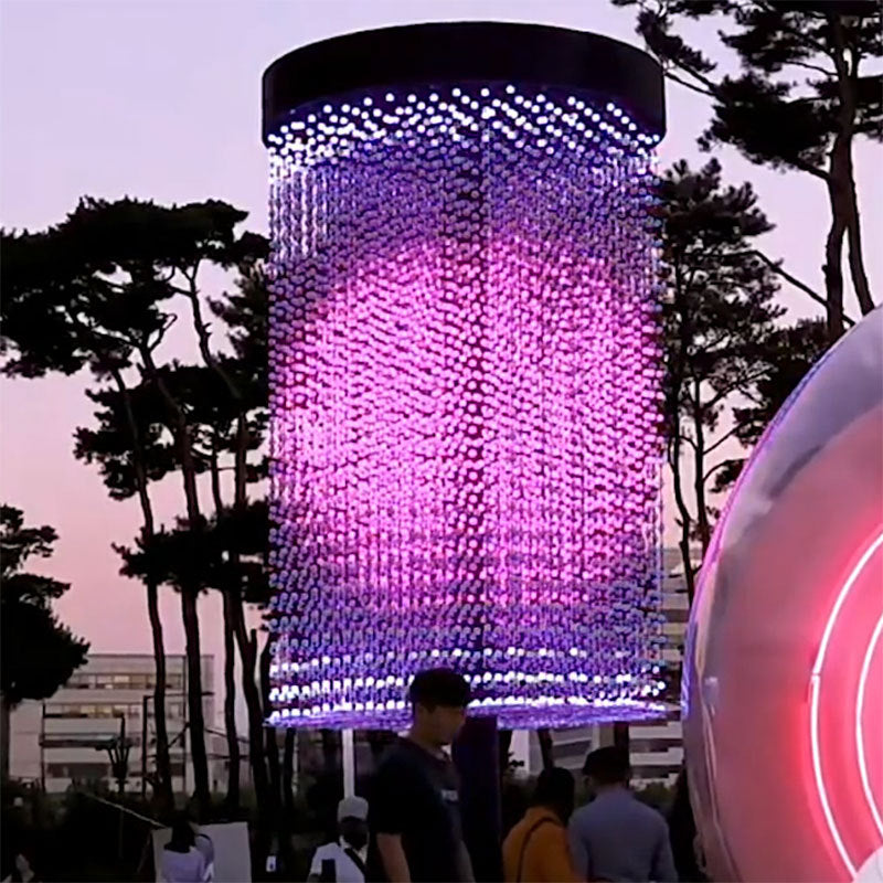 Large commercial street shopping mall outdoor LED tower with color-changing lighting interactive beauty Chen designer creative art lighting