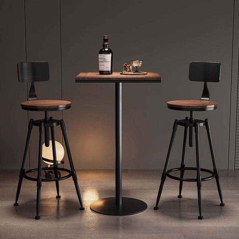 Iron bar chair table combination creative high stool one table two chairs restaurant casual back chair bar table no