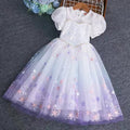 Girls' summer dress - stylish princess style  - baby girl puff sleeve mesh dress - wholesale foreign trade children's clothing