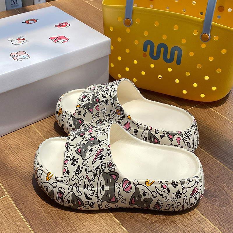 Eva women's summer slippers fashion korean style japanese style hong kong style cool slippers outwear beach stomping thick soleins cool slippers