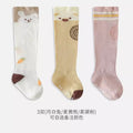 Babylon baby stockings spring and summer new arrival combed cotton cartoon kids socks boneless dot glue non-slip over-the-knee socks