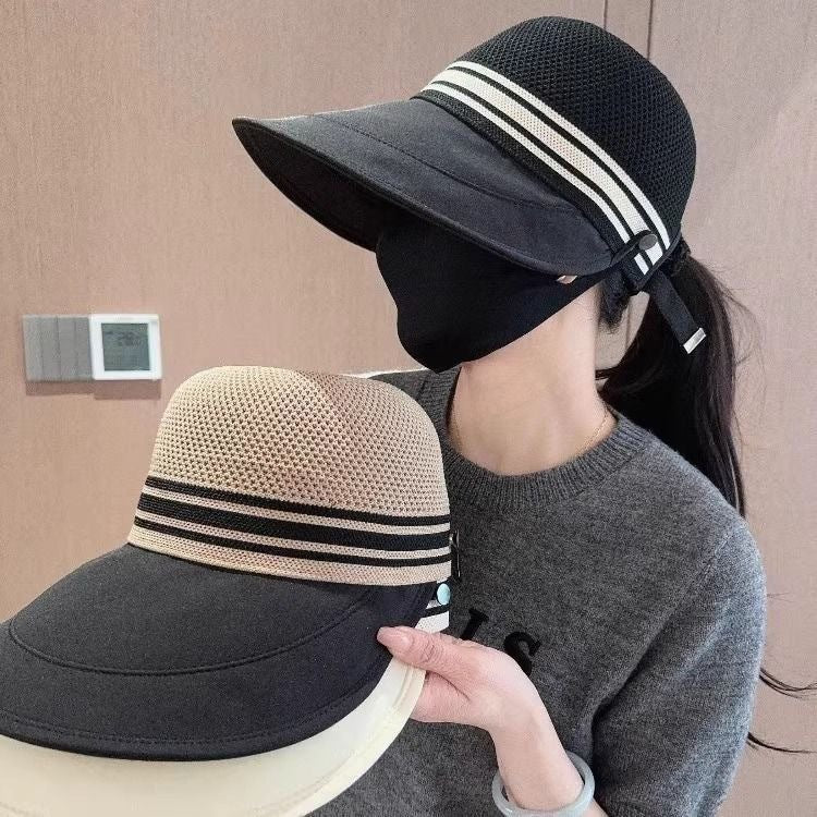 New summer sunscreen ultraviolet fisherman hat hollow breathable large brim sun hat Korean version outdoor cap