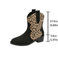 Leopard print martin boots women's  new arrival cross-border plus size women's boots short boots thick heel pointed toe  dropshipping