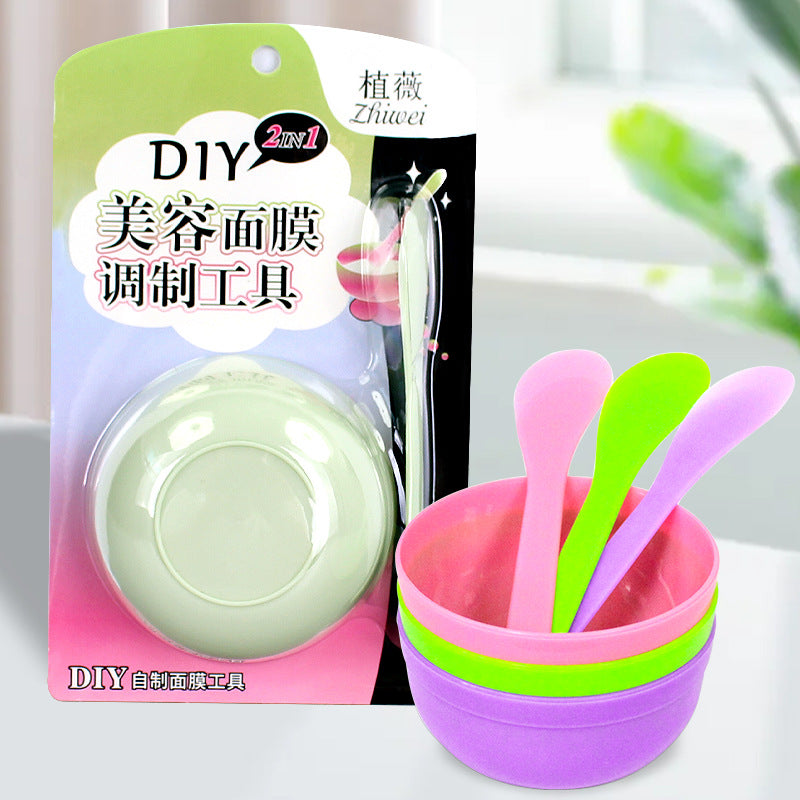 Zhiwei facial mask beauty tool two-in-one mask bowl suit mask stick plastic bowl facial makeup application factory