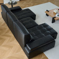High-back lawrence sofa, first-layer cowhide straight-row leather sofa, large apartment classy living room, electric sofa