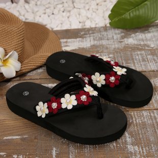 Plus size women's flip-flops for export: summer indoor beach sandals, bohemian style, comfortable and stylish