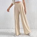 spring/summer new arrival: cross-border  fashion - european & american style commute-ready pleated wide-leg casual trousers, loose fit long pants