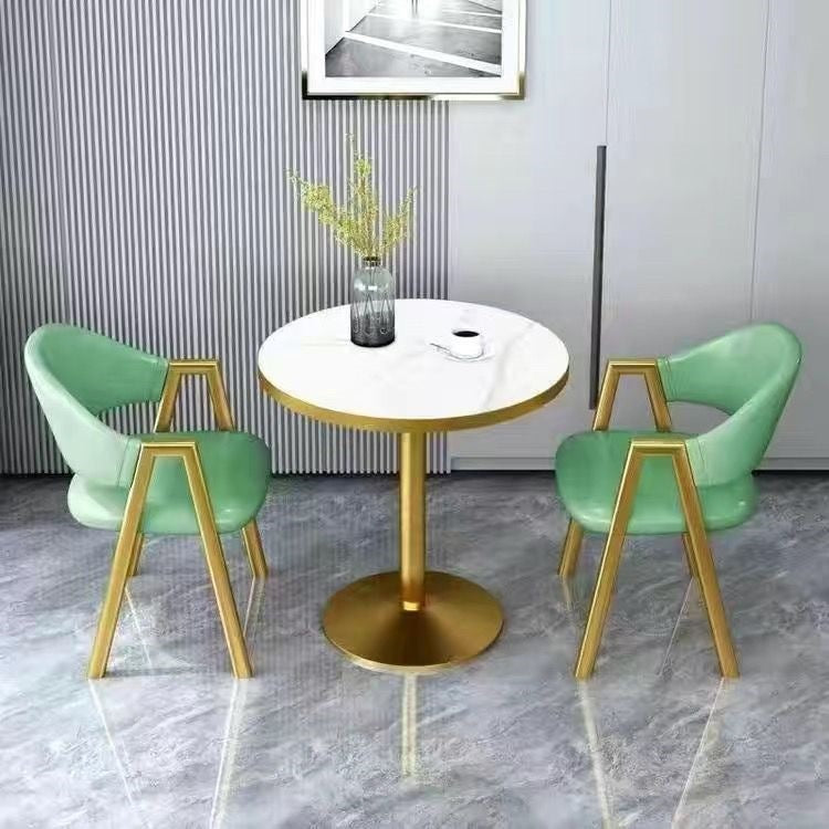 Nordic style negotiation table and chair combination, simple small apartment, milk tea balcony casual small round table, balcony tea table and chair