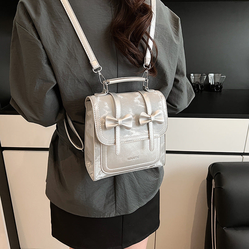 New backpack women's versatile casual portable Korean version student schoolbag small square bag premium sense lightweight travel backpack