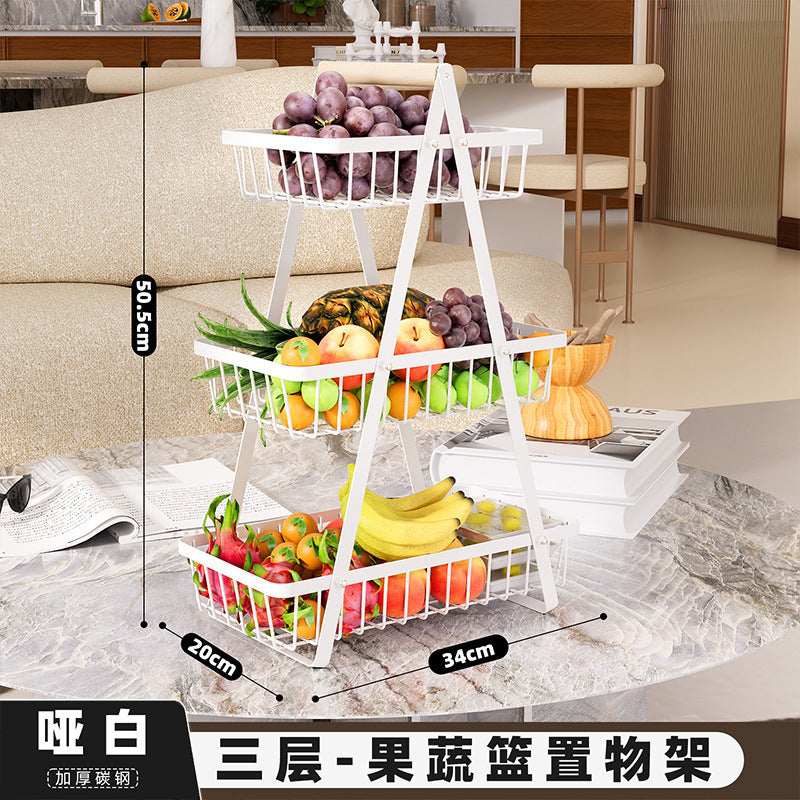 Shelf Home Desktop Double Layer Storage Basket Desktop Storage Basket Snack Storage Basket Fruit Basket Fruit and Vegetable Basket