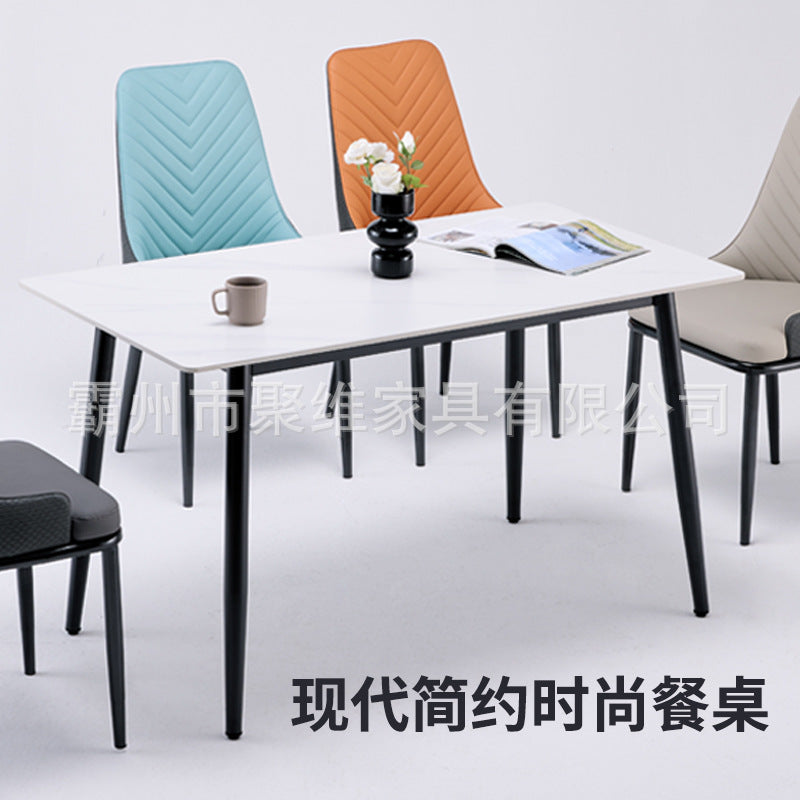 Rock slab dining table combination modern casual italian for home dining table small apartment rectangular simple dining table