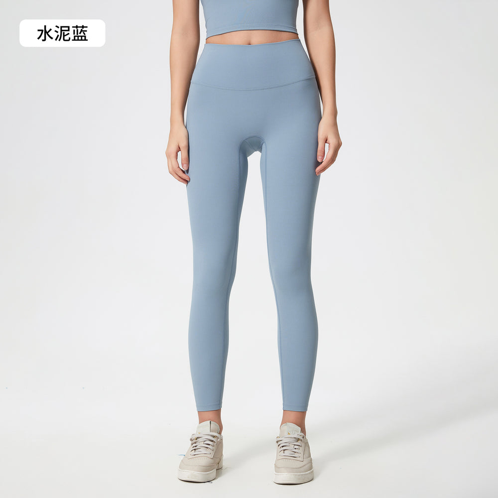 Dianqian new arrival nude fitness pants women's no embarrassing line high waist sports hip lifting stretch yoga pants d19108-2