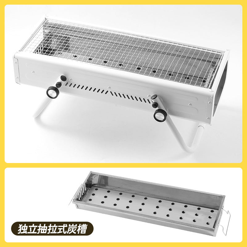 Outdoor charcoal grill - smokeless, foldable bbq grill, heavy-duty portable picnic charcoal grill, home carbon barbecue grill