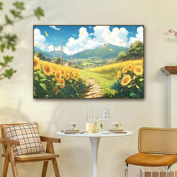 Sunflower decorative painting modern simple dining room living room sofa background wall hanging painting bedroom bedside landscape mural