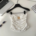 Sense of designniche stylestereo flower age reduction camisole women's pure desire sexy hot girl outwearshortcrop toptops