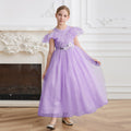 Custom-made tulle dress for girls, european and american style, off-the-shoulder princess dress, elegant long dress for children's birthdays, high-end dress for little girls