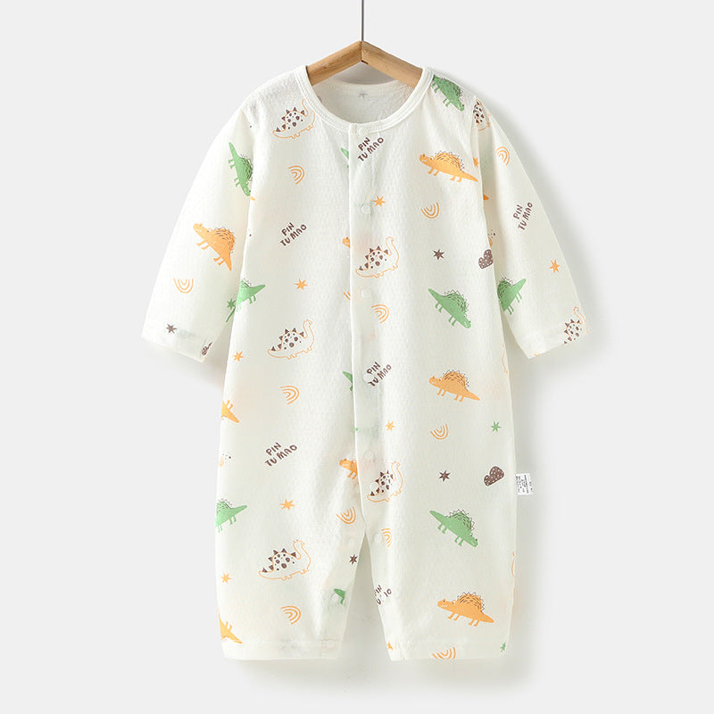 Newborn baby rompers - lightweight spring/summer long-sleeve sleep suits & crawling outfits