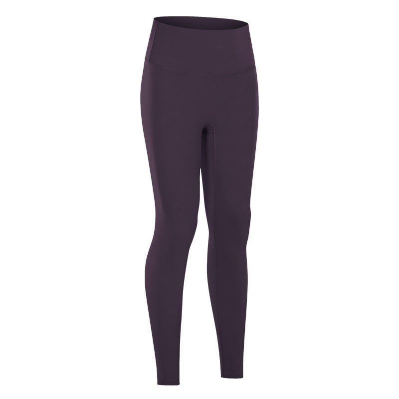 Dianqian new arrival nude fitness pants women's no embarrassing line high waist sports hip lifting stretch yoga pants d19108-2