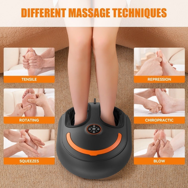 massage foot massage machine english remote control large size multi-function air bag kneading hot compress foot bottom foot massager