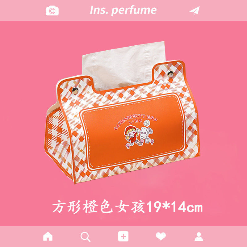 Foreign trade popular tissue box living room creative cute pumping carton car leather pumping box storage box napkin box