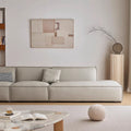 Italian normcore genuine leather sofa modern casual small apartment tofu block sofa living room for home square leather sofa