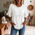 new  fashion cross-border round neck pullover short sleeve loose women's shirt casual women's top