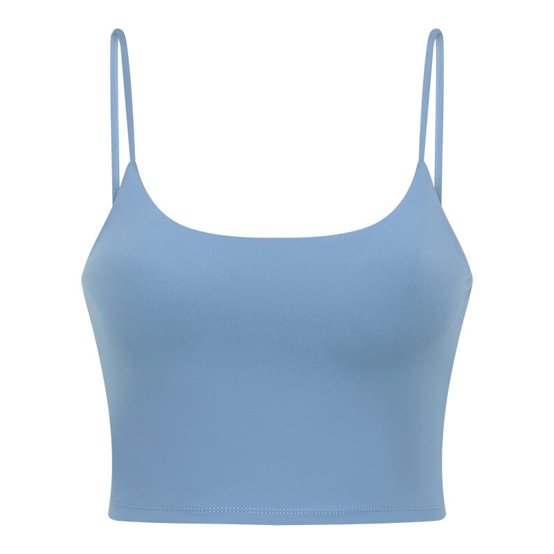 New women's yoga top - sports bra with padded cups, spaghetti straps, and beautiful back design - fitness tank top, yoga vest c5238