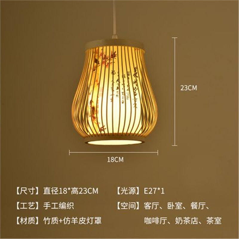 Lantern Bamboo Art Chandelier Bar Bed and Breakfast Tea Room Hot Pot Restaurant Hotel Simple Japanese Restaurant Bamboo Catering Shop Lighting