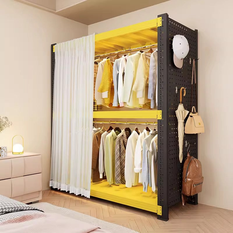 [shelf accessories] square hole perforated board storage rack metal multi-functional clothes rail shelf clothes hanger dustproof curtain