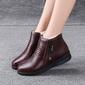 Women's winter comfort boots: soft-soled ankle boots for middle-aged and elderly women, fleece-lined warm flats