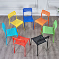 Modern minimalist plastic chair with backrest, portable and stackable dining chair for food stalls, hollow-out design for office reception and negotiation