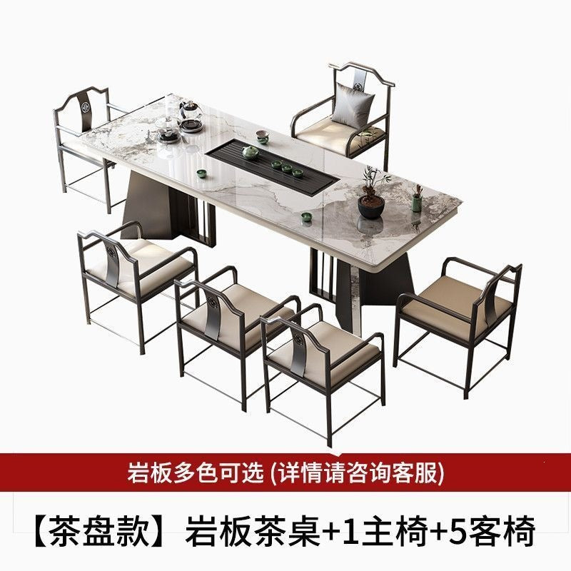 New chinoiserie luxury stone slate tea table table modern tea table and chair combination casualaccessible luxury office large board table tea making table