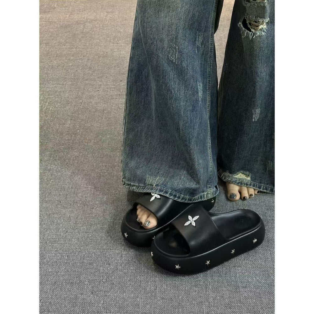 5cm thick soleeva slippers women's summer outwear thick sole stomping on shit feeling 2026new arrivalsummer beach sandals