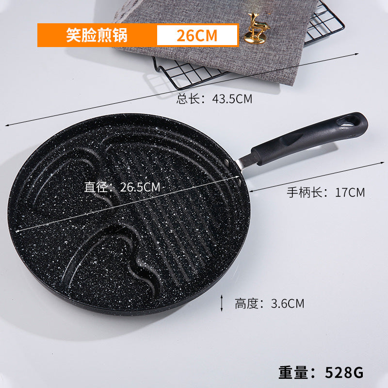 medical stone four-hole frying pan for home breakfast omelette pan egg burger frying pan factory direct supply wholesale