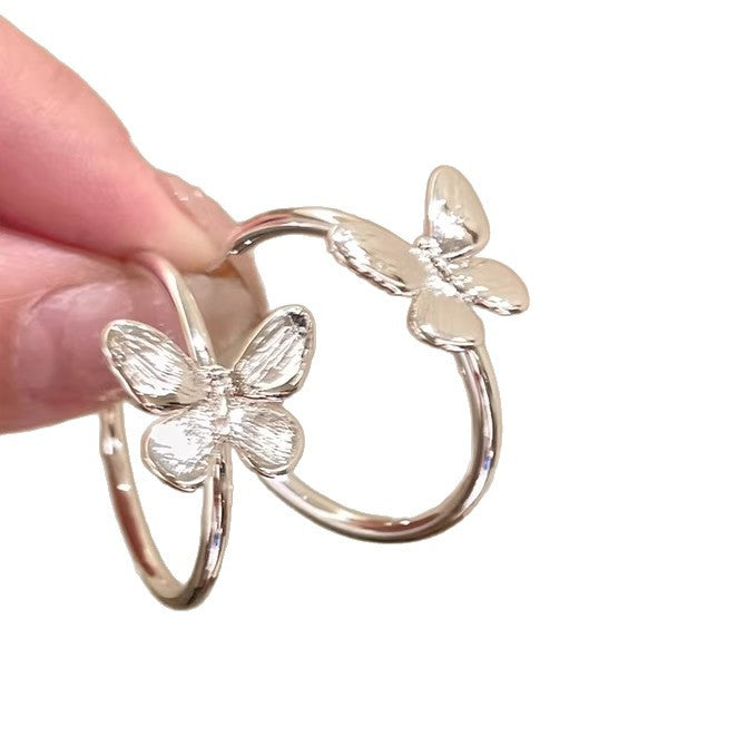 Super fairy butterfly c-shaped earrings for women frenchcasualclassy plain hoop earrings accessible luxurypopular cold style elegant earrings