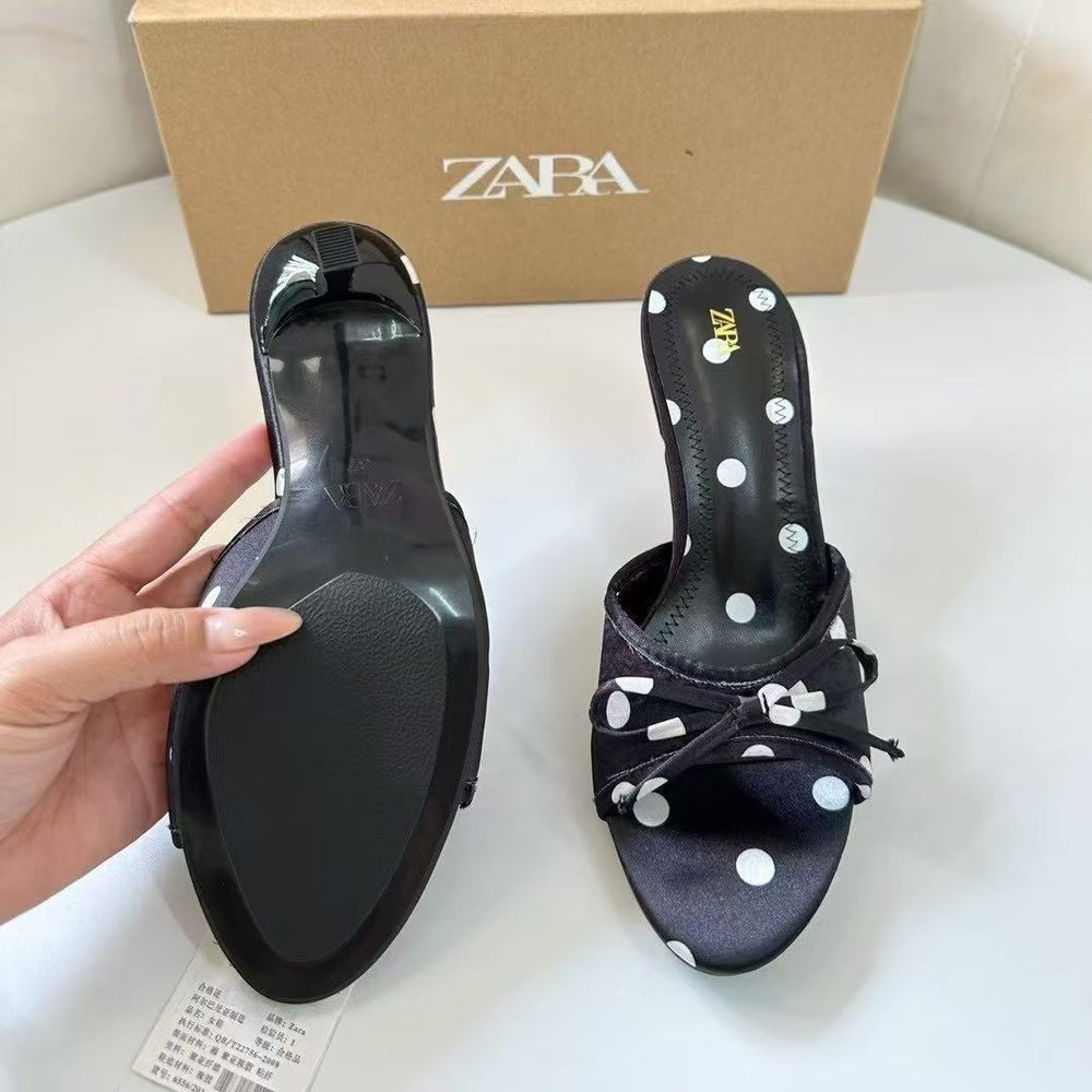 Za's new arrivals are absolutely stunning on foot! retro polka dot strappy high heel sandals, the sexy sandals of 2025