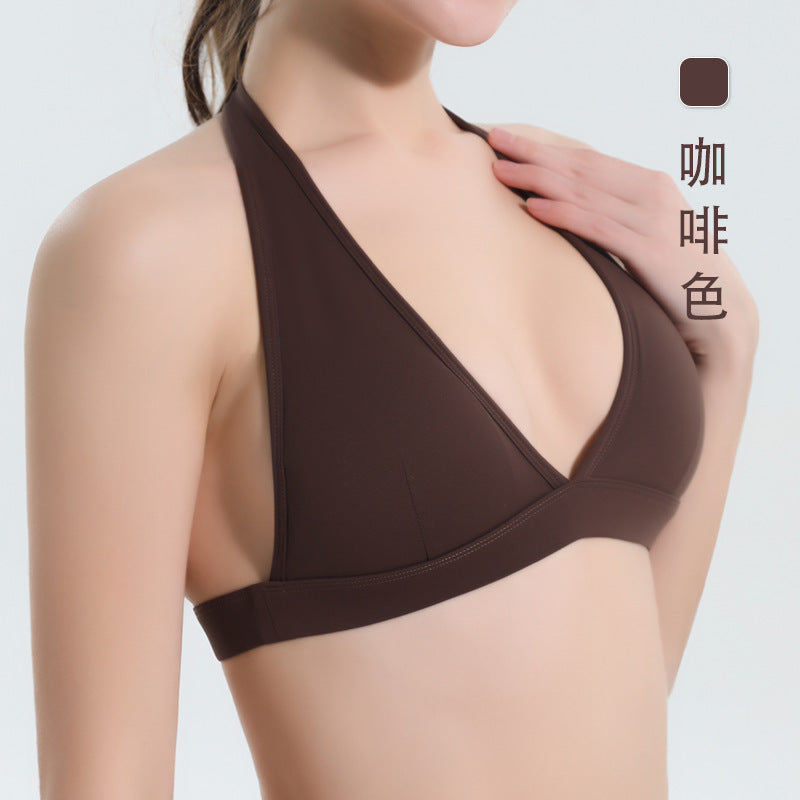European and american halter sports bra and high-waisted tummy control butt-lifting leggings set - quick-dry summer yoga outfit with padded bra - wholesale