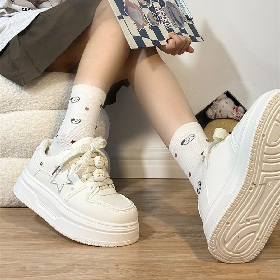 Dopamine original star white shoes 2026 spring and autumn new breathable sneakers thick soleniche styleeasiest for matchcasual shoes
