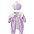 Baby spring & fall lightweight romper: stylish princess-style long-sleeve bodysuit for baby girls, perfect for outdoor wear, full month celebration, first birthday, and crawling