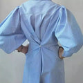 Amazon cross-border summer new french elegant design button-down lantern sleeve irregular hem dress