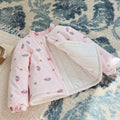 Fall and wintergirlstrendy three-layer quilted thickenedcardigan cotton coat baby girlheattechtopskids clothes children's clothing