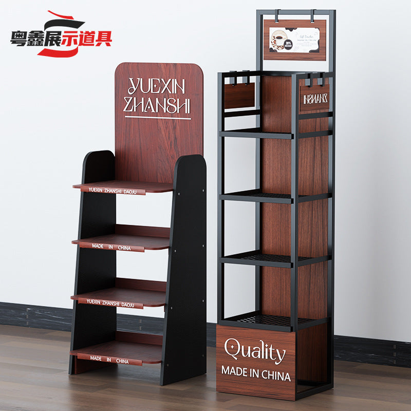 Cross-border high-end imported goods, snacks, beverages, beverages, display racks, metal, iron and wood sample display racks, custom racks