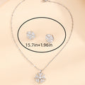 [titanium steel] necklace women's gemstone geometric pendant earrings set high-end light luxury niche clavicle chain jewelry wholesale
