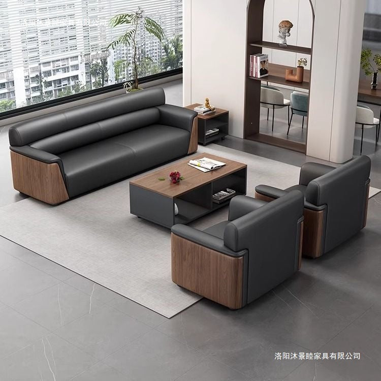 Office sofa business reception area meeting room simple modern light luxury three-seater sofa and coffee table set