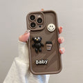 Gaozhu is suitable for apple 16pro stereo smiley face violent bear mobile phone case iphone12/11/xr all-inclusive protection