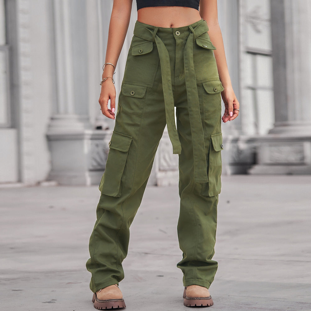 Wishfashion style cross-border export  new arrival washed denim multi-pocket heavy industry casualworkwear pants pants